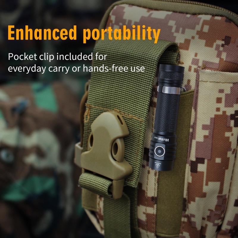 Đèn pin Wurkkos WK03, LED SST40 siêu sáng siêu nhỏ gọn 1800lumen sử dụng pin 18650 sạc lại được