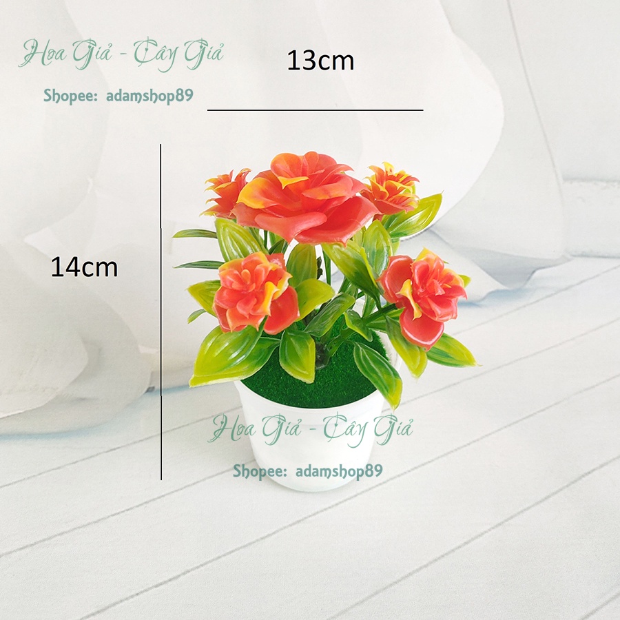 Hoa giả - Chậu hoa giả trang trí nội thất sinh động Mini