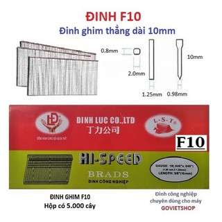 Đinh F10 hộp có 5000 cây kim Ghim thẳng dài 10mm dùng bấm gỗ ván