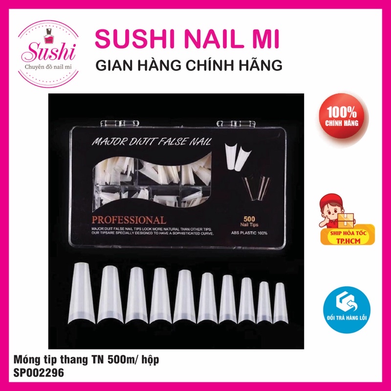 Móng típ thang 500 móng/hộp  - Móng típ, phụ liệu làm nail chuyên dụng - Sushi Nail Mi