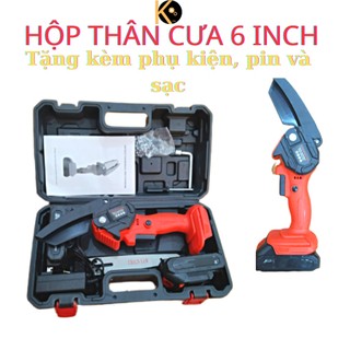 Máy cưa xích mini chạy pin cầm tay 6 Inch- Máy cưa cành cây chạy pin