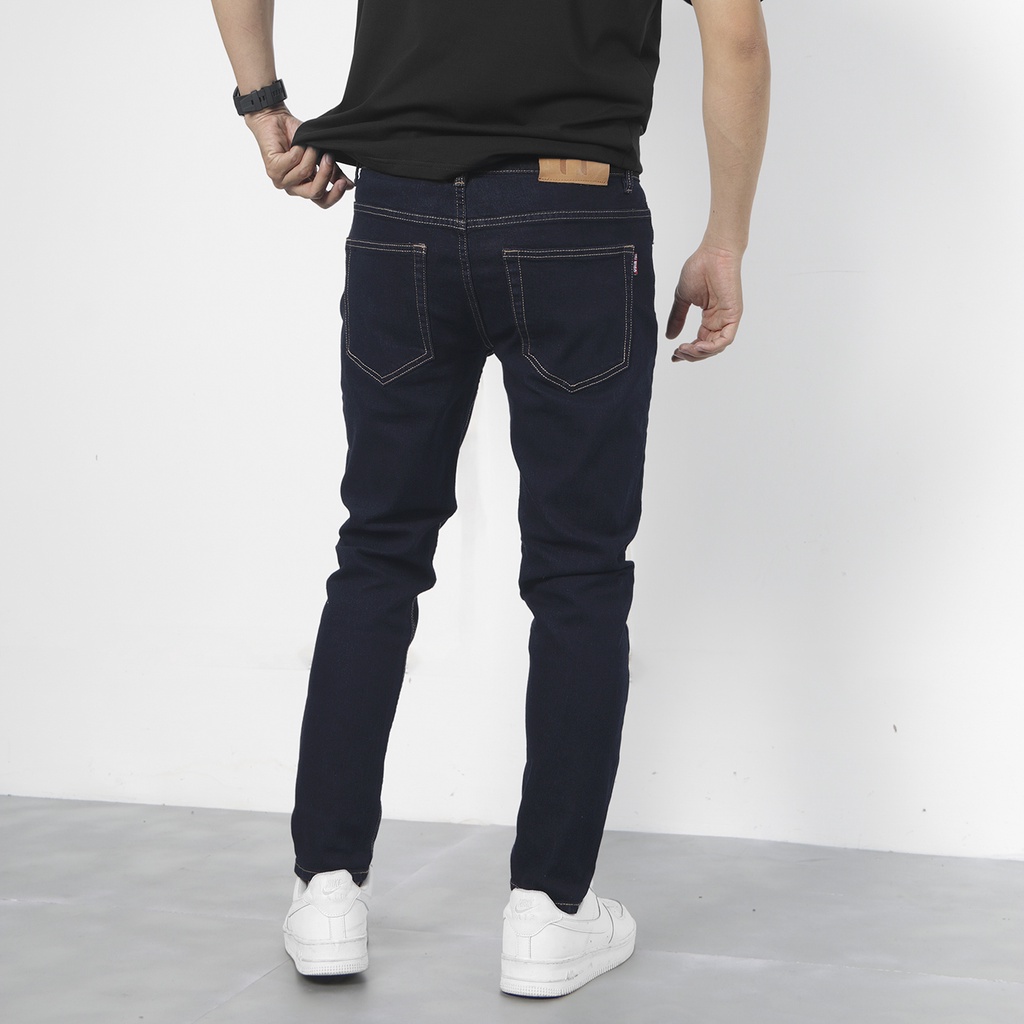 Quần jean nam skinny tape QJ06 Nigo ống ôm màu xanh navy co dãn ống ôm cao cấp