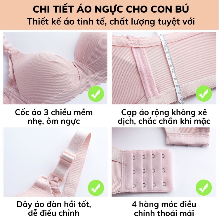 Áo Ngực Cho Con Bú Larosa Nơ Tăm Không Gọng Chất Cotton Nâng Ngực Chống Chảy Xệ Bigsize LA128A