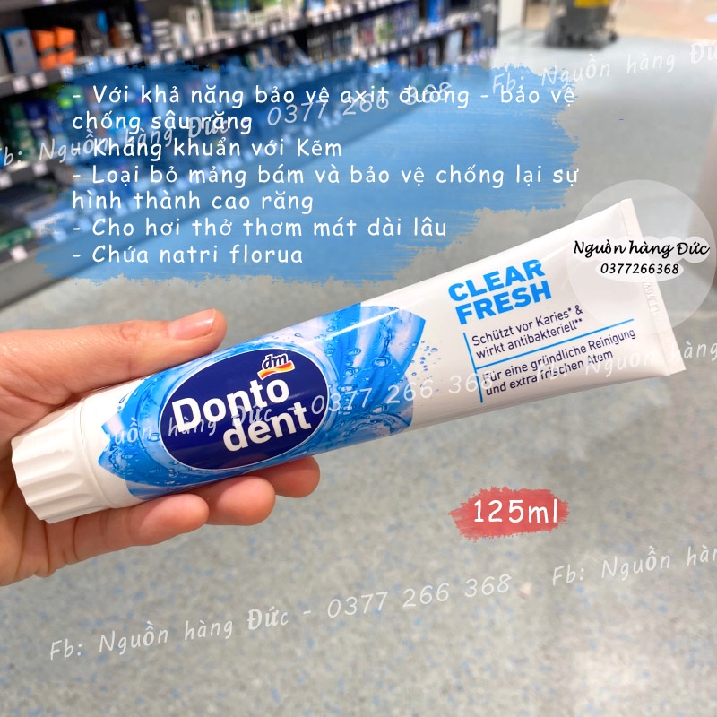 Kem đánh răng Dontodent Đức làm trắng răng, cho răng nhạy cảm