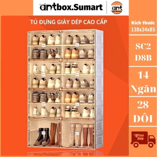 Hộp đựng giày -Tủ Giày Gấp Gọn Tiện Lợ - Kệ Đựng Giày Thông Minh 16 Đôi Bảo Hành 2 Năm Antbox