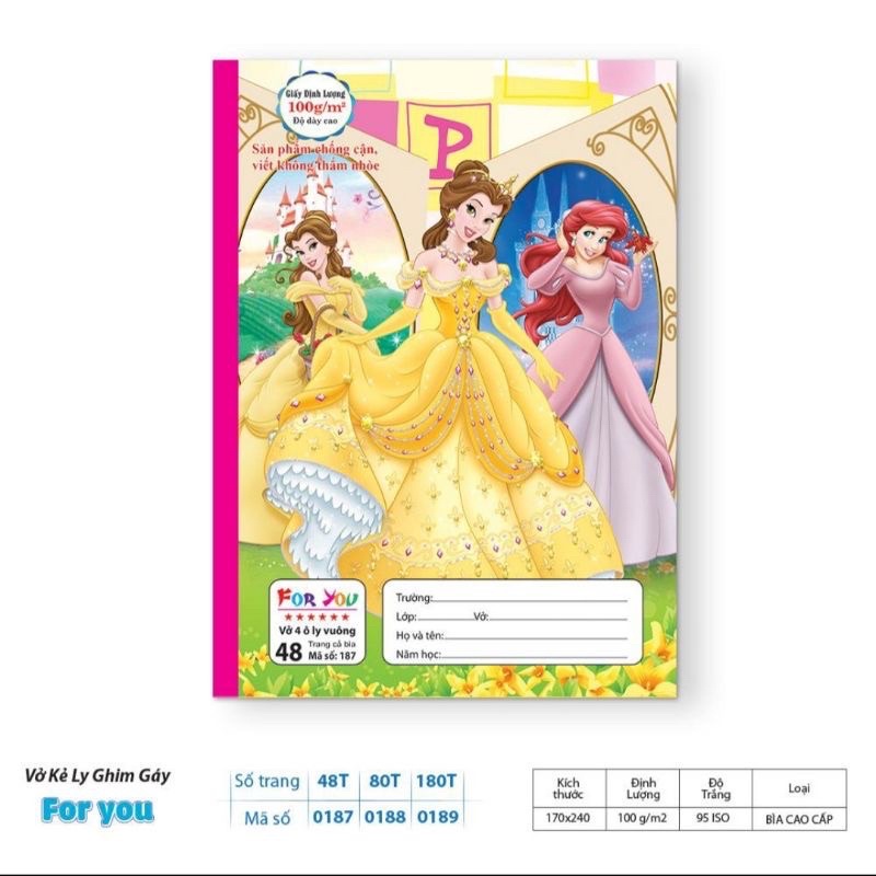 Tập 5-10 vở 4 Ôly 6 sao 48/80 trang hình công chúa, siêu nhân Phúc Thịnh