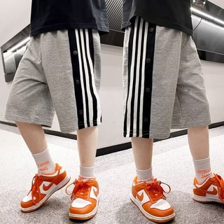 Quần short cotton kẻ sọc có túi thời trang cho bé trai