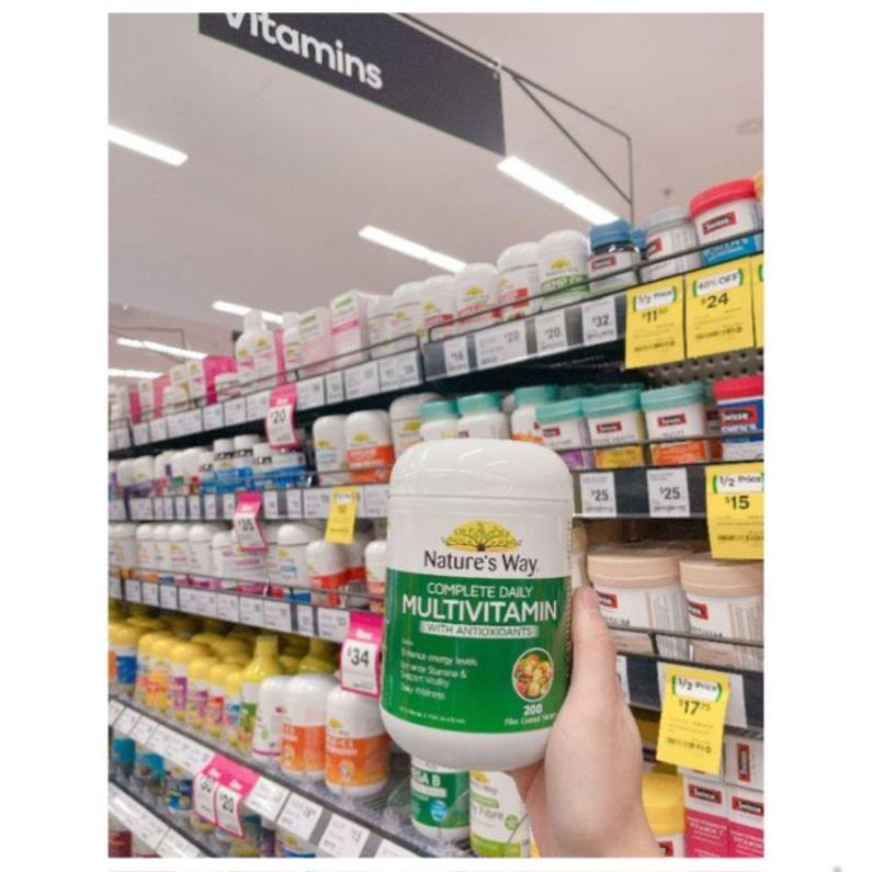 Vitamin tảo xoắn và tảo biển Multivitamin Nature's Way 200 viên Úc  .