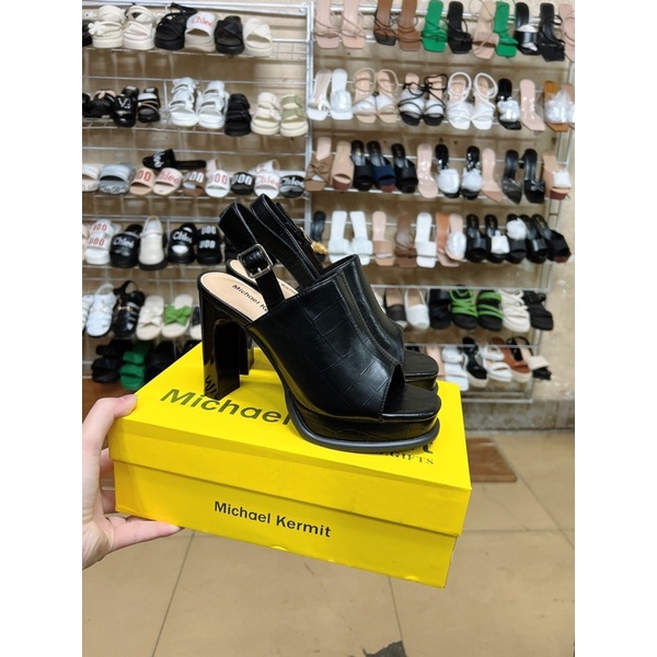 Giày cao gót da nữ đế vuông 7p- Hàng QC fullbox- kèm video thật