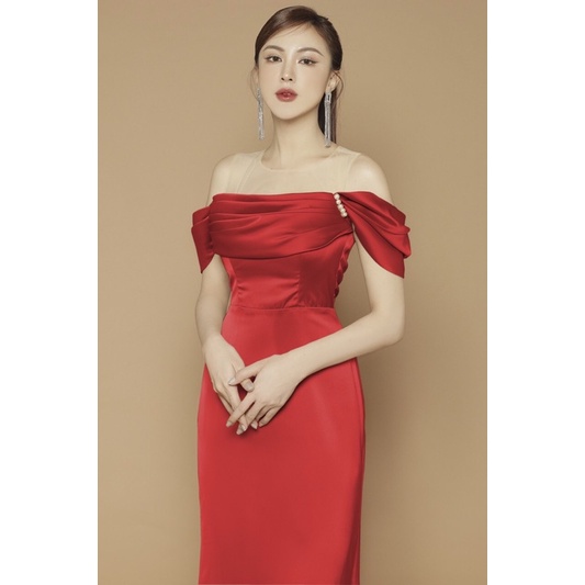 🖤🖤 Hàng sẵn kho 🍃🍃🍃 ❤Đầm Dài Rớt Vai Phối Lưới 💐💐 345k