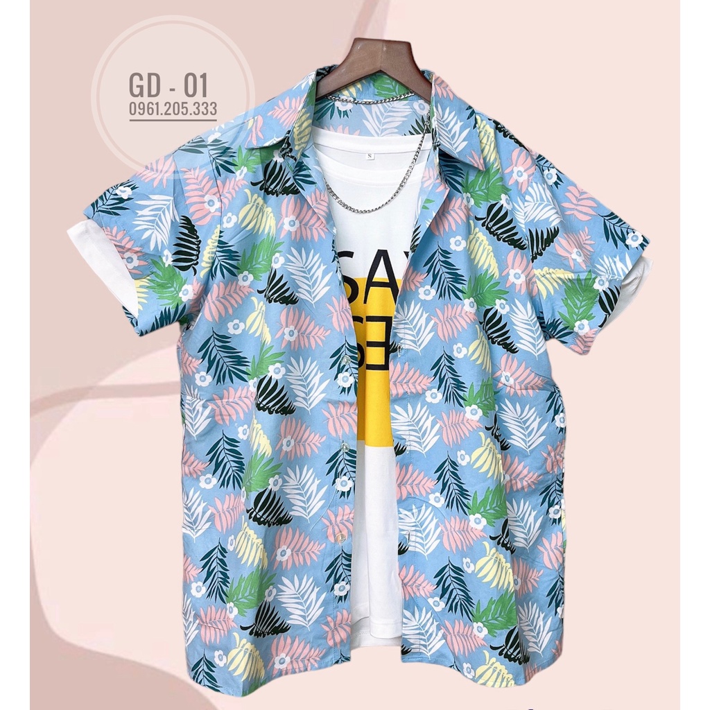 Áo sơ mi họa tiết đôi nam nữ unisex vải cotton khô mát phong cách trẻ trung du lịch - MAC boutique | BigBuy360 - bigbuy360.vn