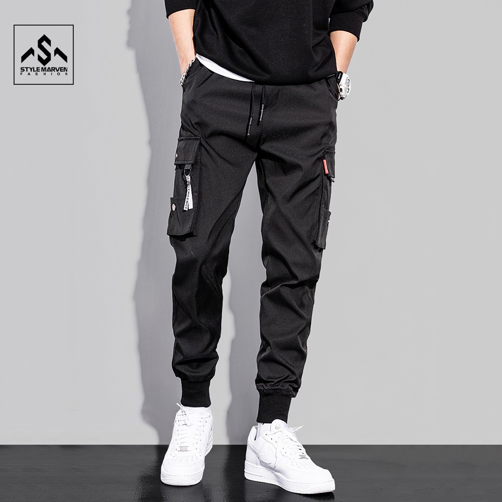 Quần jogger kaki nam ống rộng bo chun gấu STYLE MARVEN phối túi hộp hiphop - QUAN SM019 | BigBuy360 - bigbuy360.vn