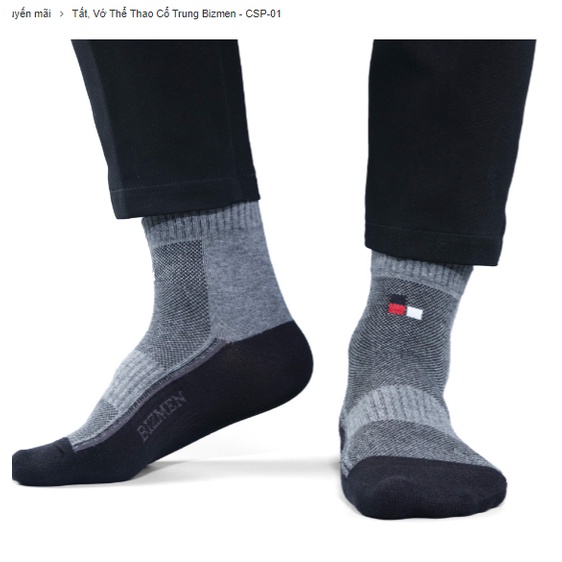 Tất, Vớ Thể Thao Cổ Trung Bizmen - CSP-01