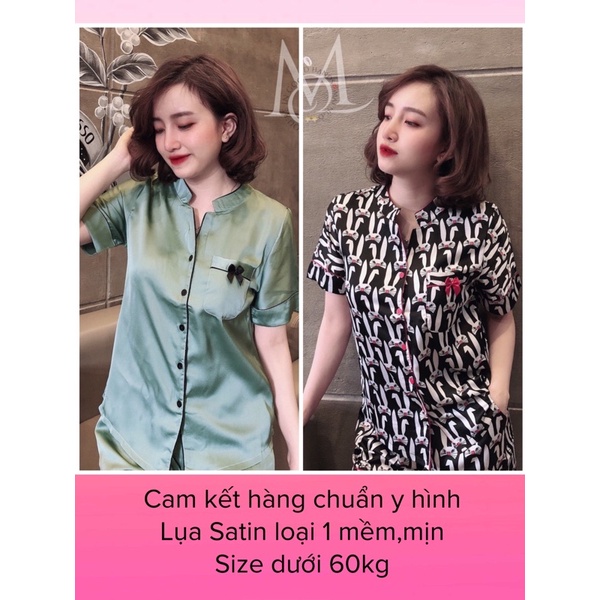 (45-60kg) Bộ Sọt lụa Satin phối cổ trụ sang trọng