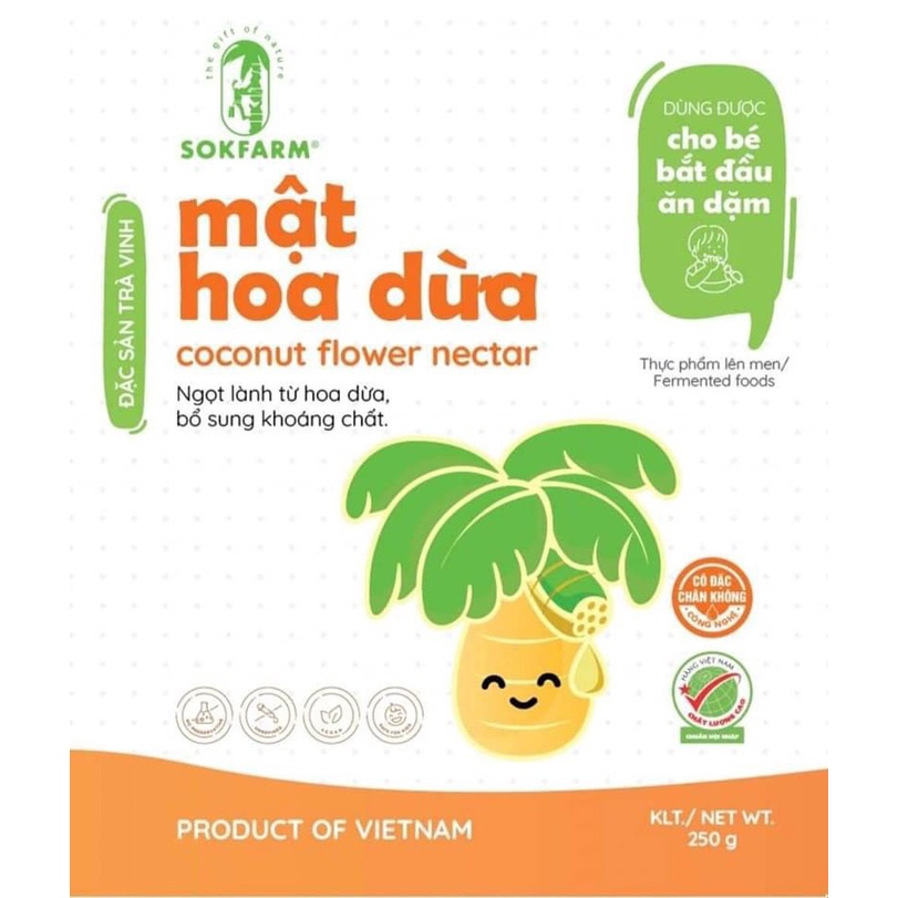 Mật hoa dừa cho bé 230g Sokfarm - Xanhsam Organic