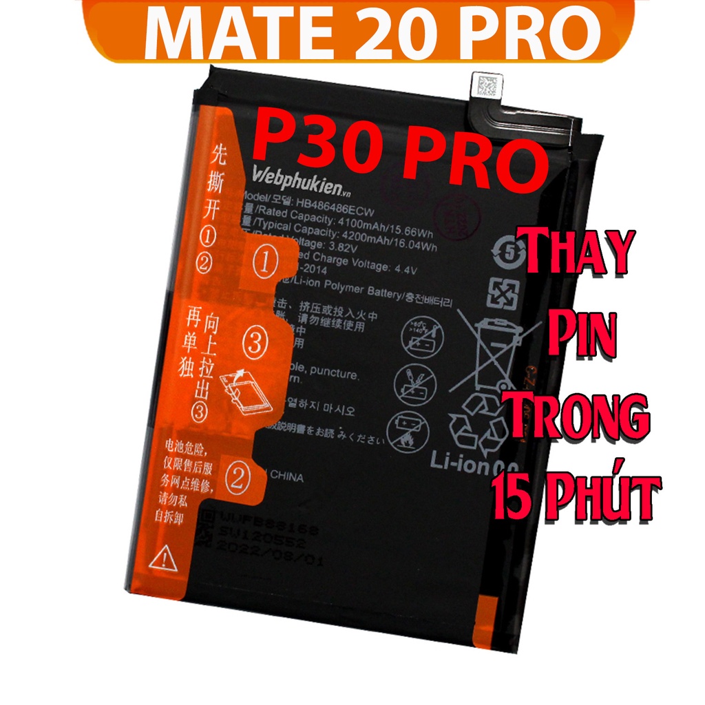 Pin Zin Hãng Scud dành cho điện thoại Mate 20 Pro, P30 Pro HB486486ECW - 4200mAh