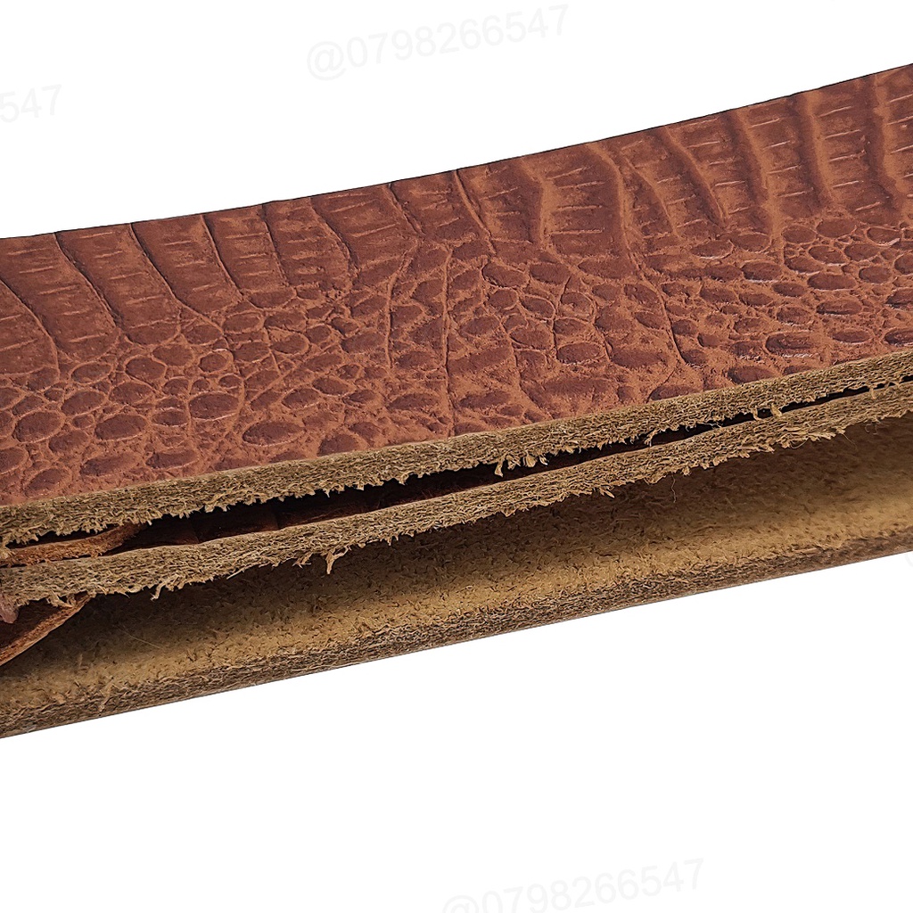 Dây nịt nam da bò vân cá sấu DHM-423 | Khoá kim đầu đồng nguyên khối kiểu tròn | Bảo hành 12 tháng