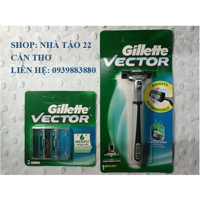 Dao cạo râu Gillette Vector 2 lưỡi kép - CHÍNH HÃNG