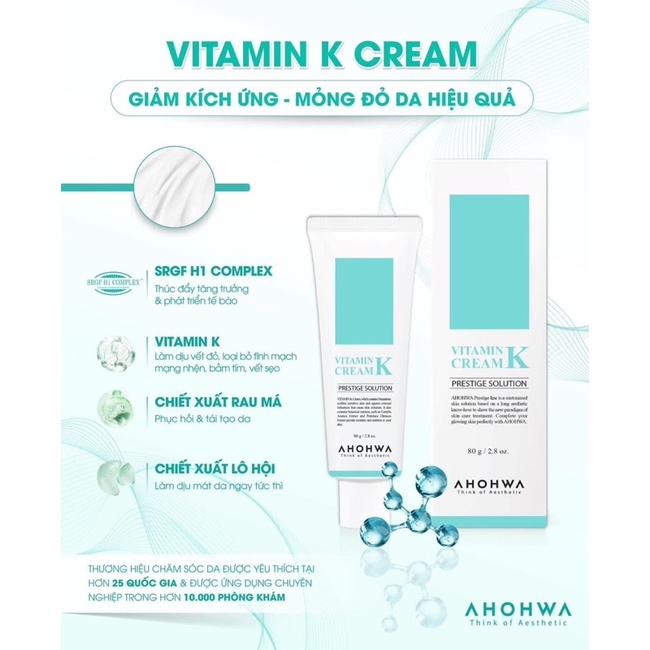 🎗️ Vitamin K Cream: Kem giảm mỏng đỏ, giãn mao mạch & phục hồi da.