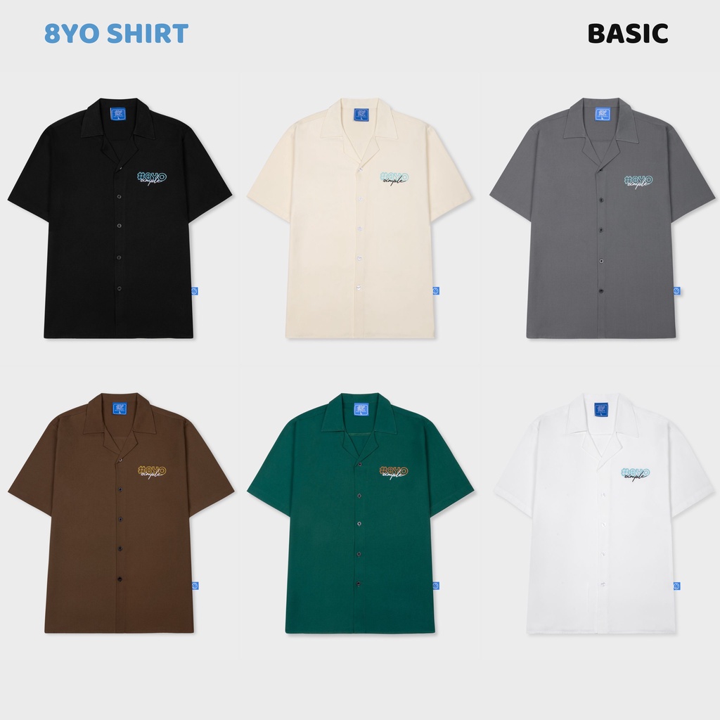 Áo Sơ Mi Tay Ngắn Unisex Local Brand 8YO Basic Shirt # 6 Color | BigBuy360 - bigbuy360.vn