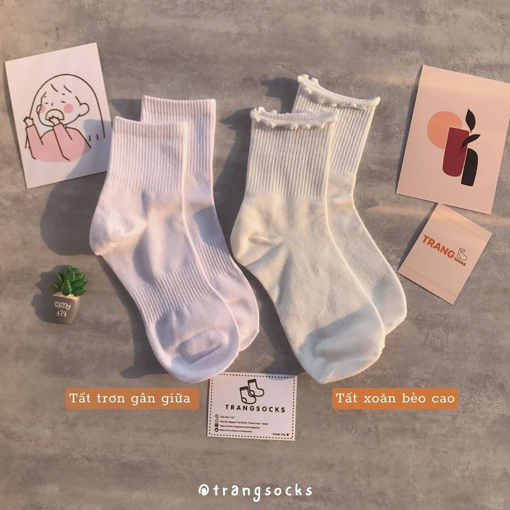 Tất tone màu trắng nhiều kiểu - Trang Socks