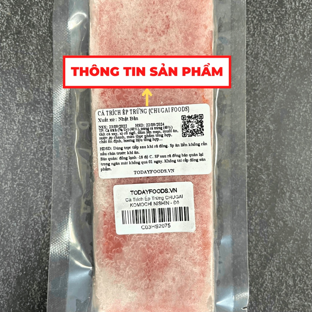 Cá trích ép trứng Nhật Bản ăn sashimi thanh 150G