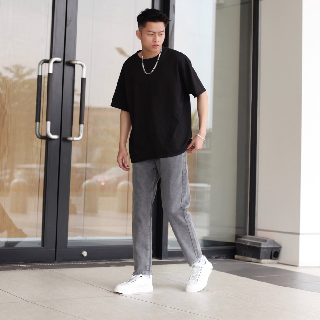 Quần jean baggy nam nữ unisex - quần jean ống suông cao cấp màu xanh đen xám phom rộng pon.mens hà nội hcm