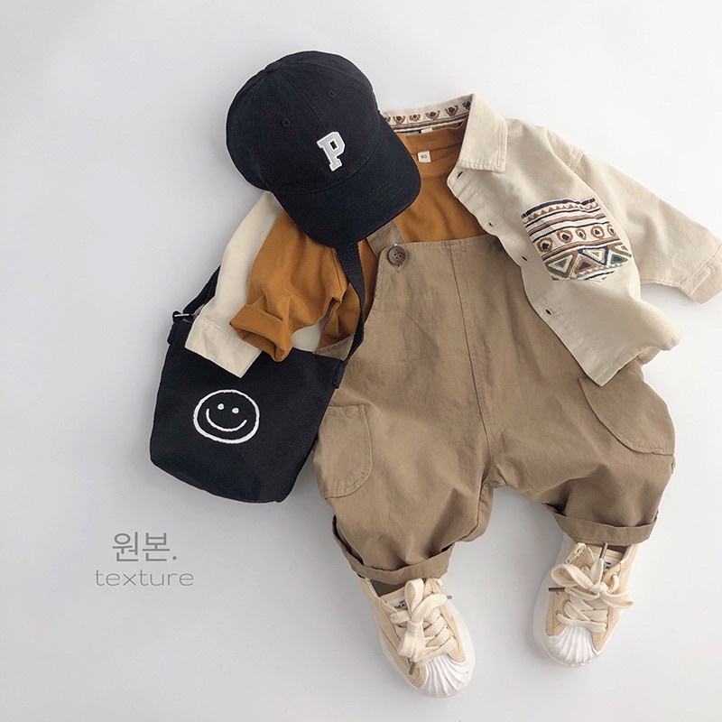 Áo sơ mi nhung tăm thổ cẩm Hàn Quốc dành cho bé trai bé gái size 80-130