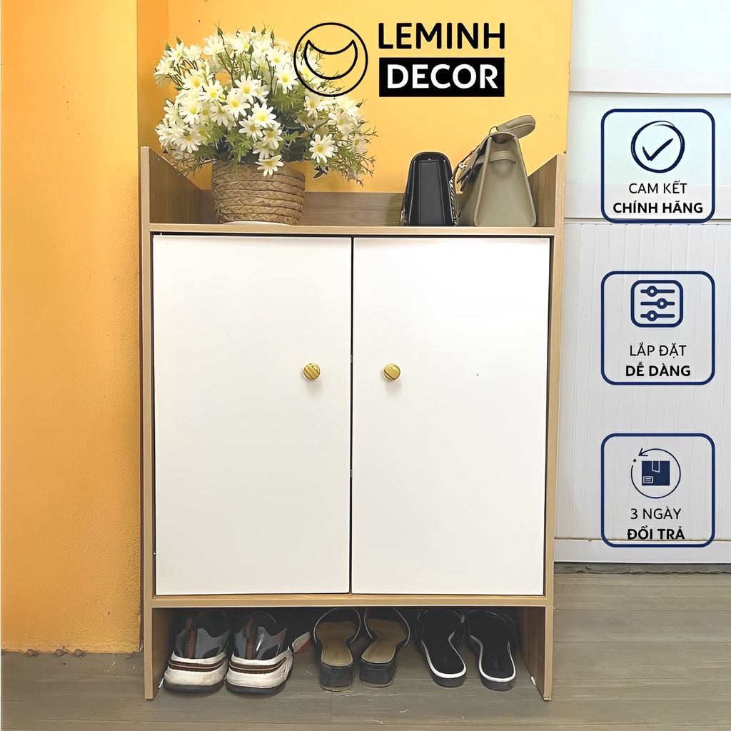 Tủ giày gỗ LEMINH DECOR, Kệ để giày hiện đại phong cách Scandinavian