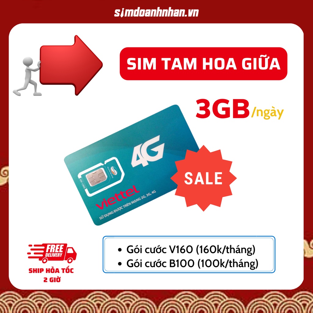 Sim 4G Vinaphone Ngũ Phúc 55, Sim  Số Kép - Lặp Kép D99V/1500 phút gọi nội mạng VNP, 1GB/ngày
