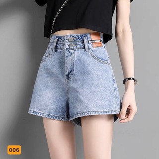 Quần Short Jean mẫu mới ❤️FREESHIP❤️ Quần Đùi Nữ cạp cao phối lưng kiểu kết hợp 3 nút siêu xinh A-T Fashion-QSJN2