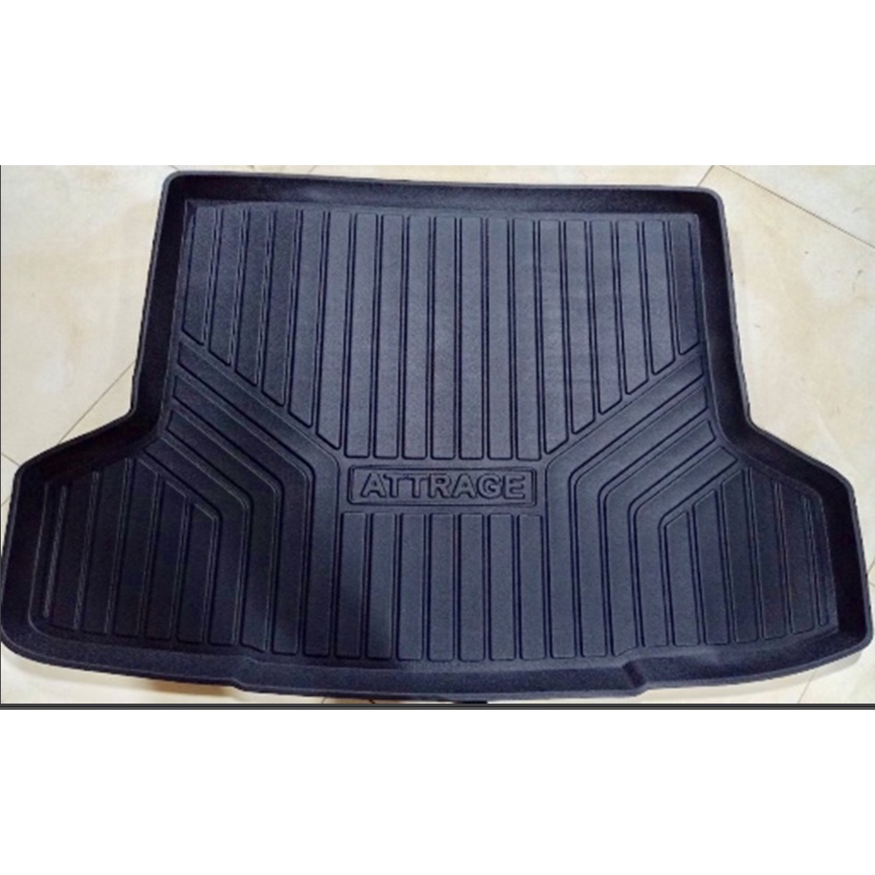Tấm lót cốp, khay lót hành lý nhựa dẻo cho xe Mitsubishi Attrage dùng chung các đời 2019 đến 2022