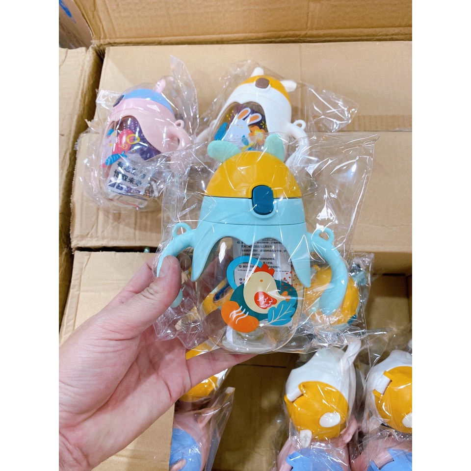 [HOT ITEMS] Bình tập uống nước tai thỏ chống sặc có tay cầm 250ml