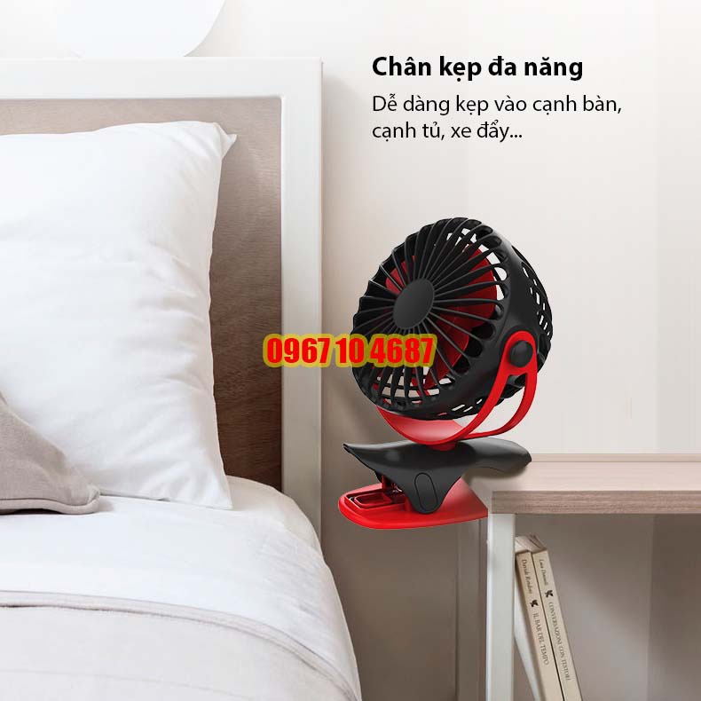 Quạt sạc mini để bàn YOOBAO F04 6400 mAh Xoay 720 độ đế kẹp đa năng - Hàng chính hãng - Bảo hành 12 tháng