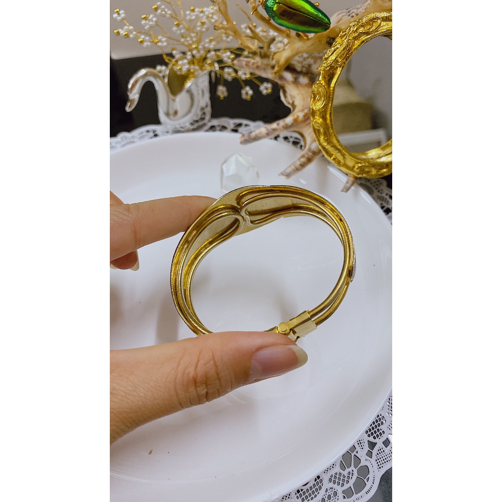 VÒNG TAY PHÁP LAM SECONDHAND TRANG SỨC SI NHẬT BOU JEWELRY VINTAGE MÃ VT085