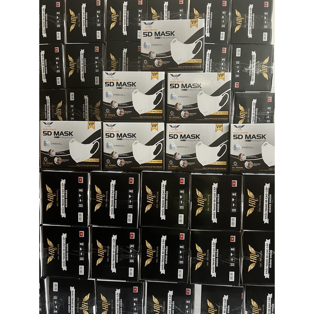 Thùng 100 Cái Khẩu Trang 5D HM Pro Mask 3 Lớp