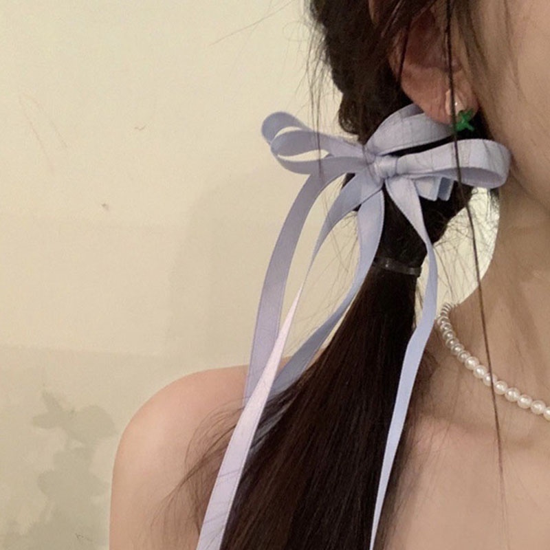Kẹp tóc nơ TENDER AFTERNOONS phối ruy băng ngọt ngào phong cách Hàn Quốc