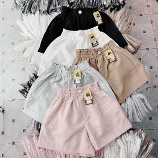 Quần short lưng thun phối túi,quần short nữ eo chun co giãn,ly store