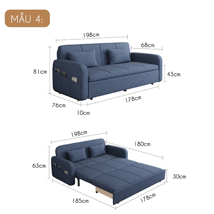 Sofa Giường Thông Minh Kiêm Ghế Sofa Khung Sơn Tĩnh Điện Đa Năng Có Ngăn Chứa Đồ - Bảo Hành 3 Năm | BigBuy360 - bigbuy360.vn