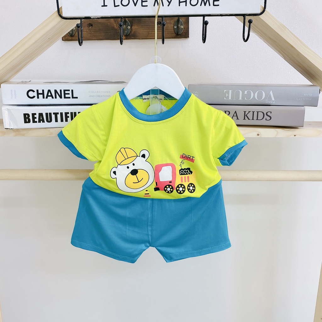 Bộ Minky mom thun lạnh mềm mát cho bé từ 8-18kg