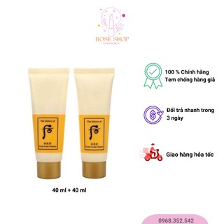 Cặp Kem tẩy trang và sữa rửa mặt whoo vàng 40ml