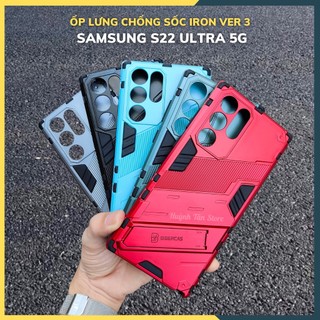 Ốp lưng s22 ultra s21 ultra s22 plus s21 plus s21 fe iron man ver 3 nhựa cứng chống sốc có giá đỡ bảo vệ camera