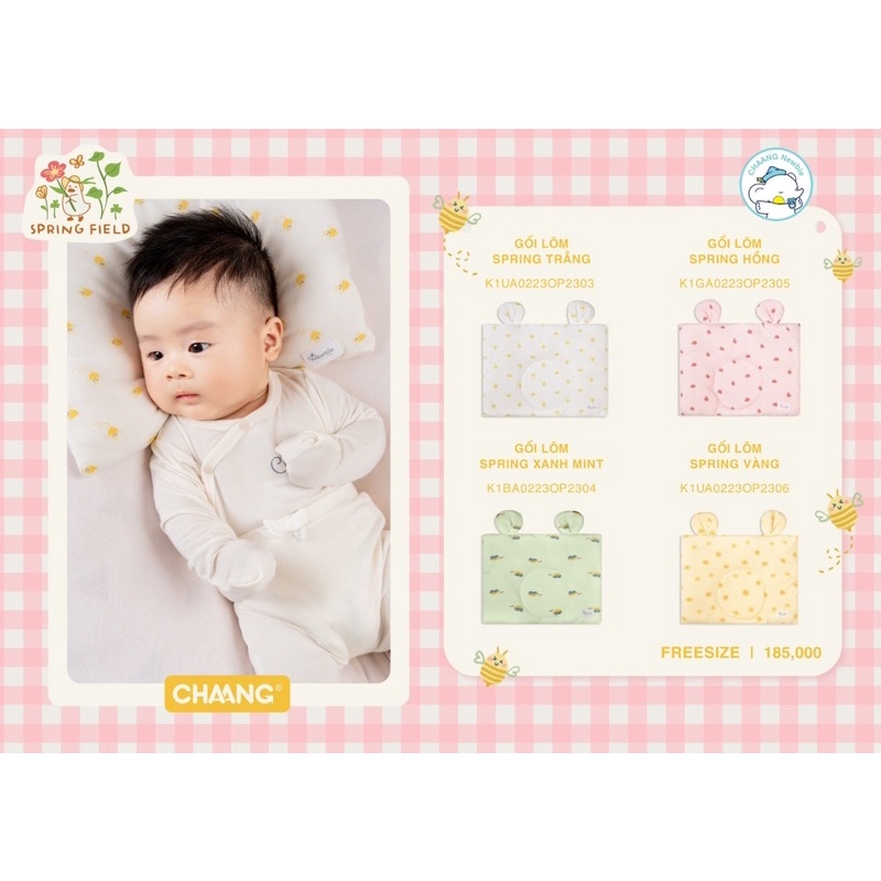 Chaang gối bông lõm sơ sinh mềm mại cho bé Spring SS2023D03