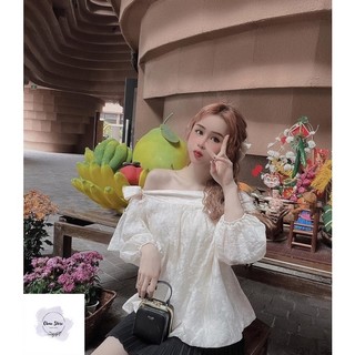 Set áo ren hoa tơ nổi bệt vay thắt nơ mix chân váy dập ly
