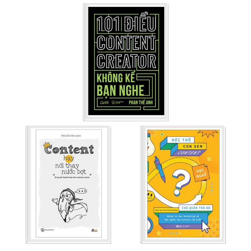 Sách - Combo 101 Điều Content Creator Không Kể Bạn Nghe + Hơi Thở Con Sen Content + Content Hay Nước Bọt