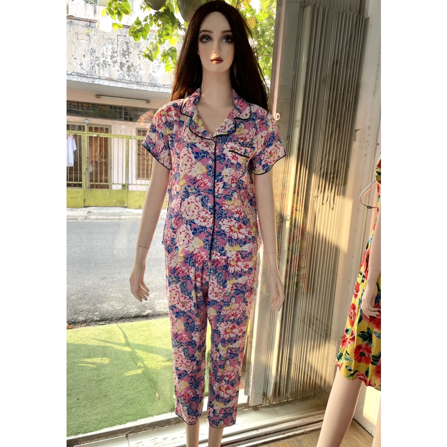 bộ pizama dư xịn chát đũi sợi mát mềm