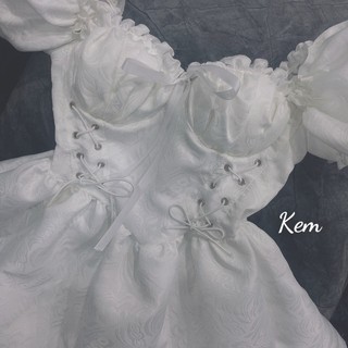 Đầm trễ vai đan dây eo điệu