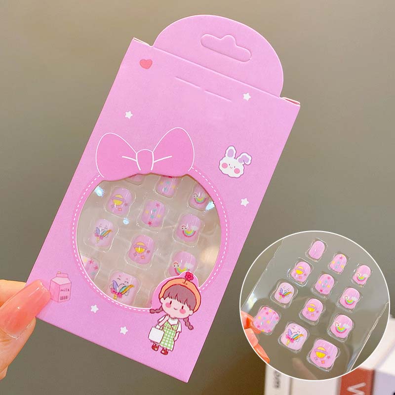 Móng tay giả cho bé gái Miếng dán móng tay thành phẩm có thể dễ dáng tháo rời