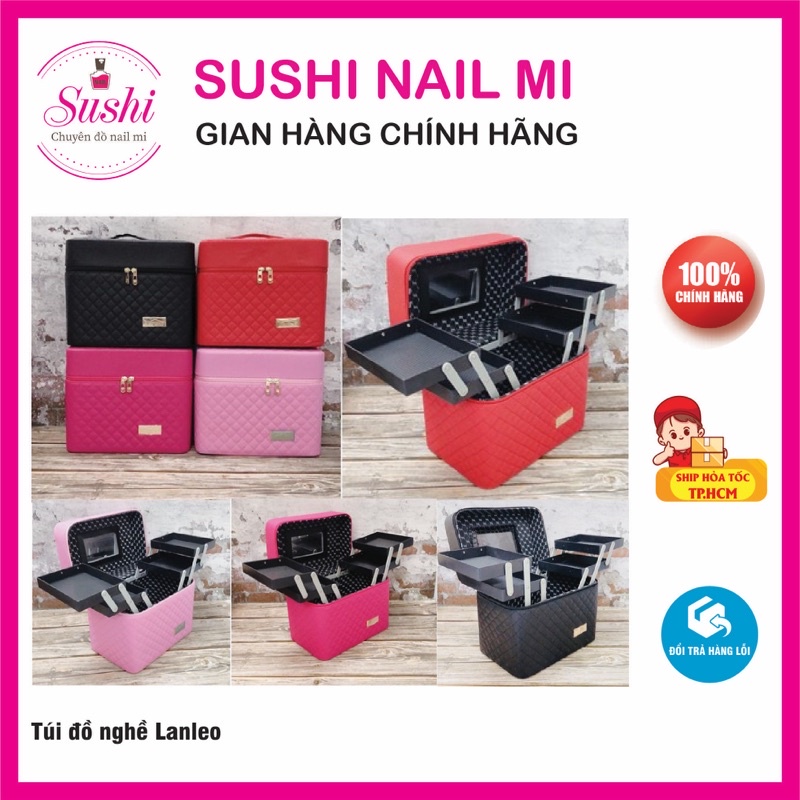 Túi đựng dụng cụ làm Nail MI LANLEO - Hộp đựng đồ làm nail 4 ngăn thanh trượt tiện lợi, gọn nhẹ - Sushi Nail Mi