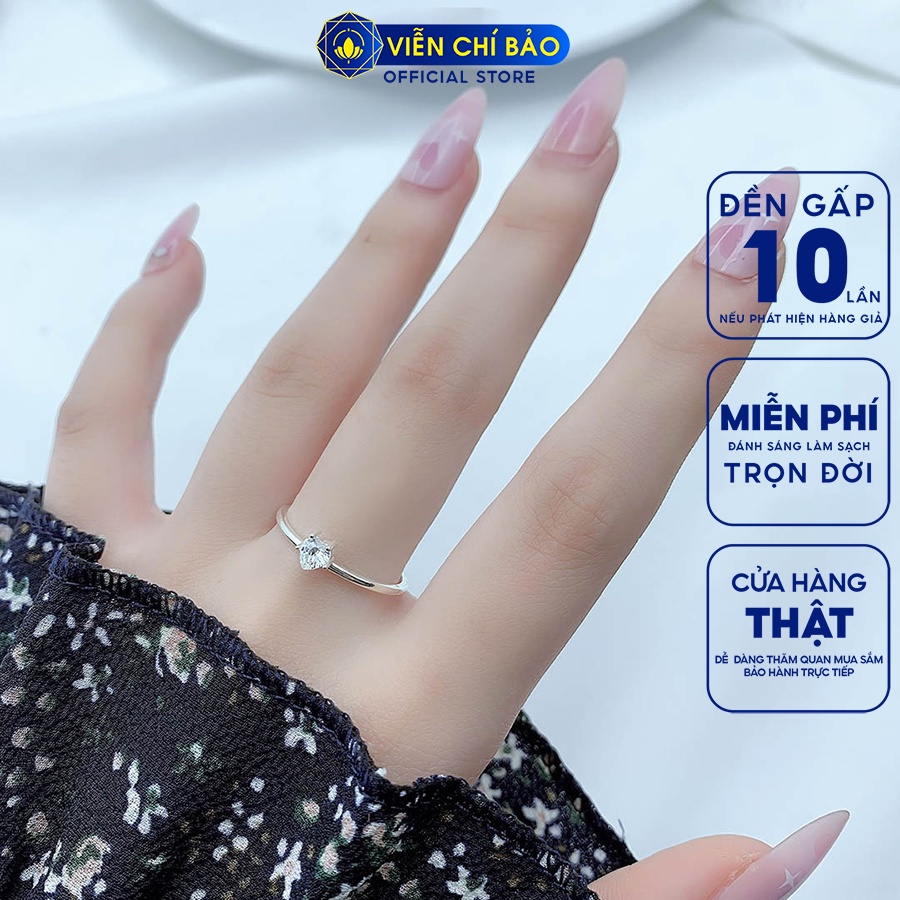 Nhẫn bạc nữ trái tim đá chất liệu bạc 925 thời trang phụ kiện trang sức nữ Viễn Chí Bảo N400869